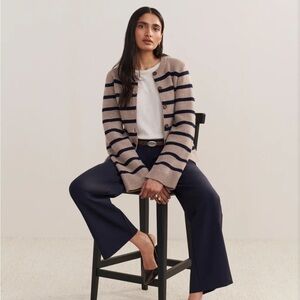 Jenni Kayne Cooper Cardigan - NWT - Navy/Taupe Stripe - Sz M